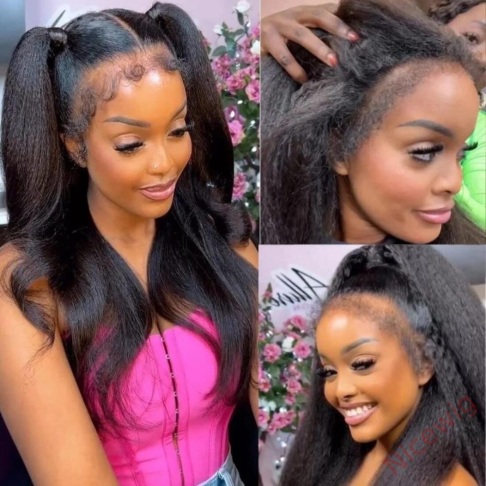 Glueless 200% density Yaki Brazilian Straight Wig