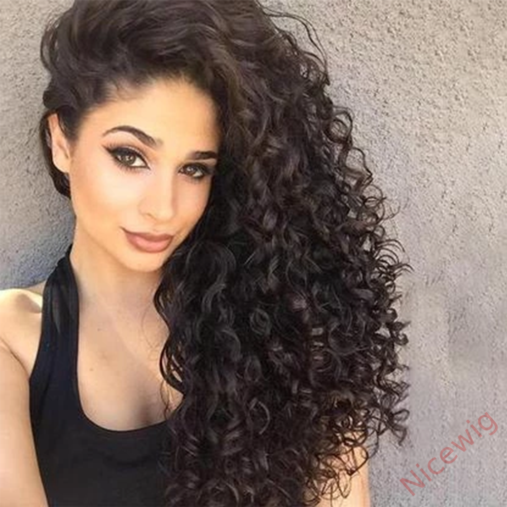 Brazilian Water Curly Wigs Black Wig