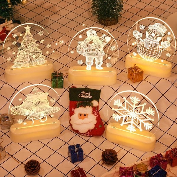 The New 2024 Santa Claus snowman Christmas Tree Lights bedroom decor night lights