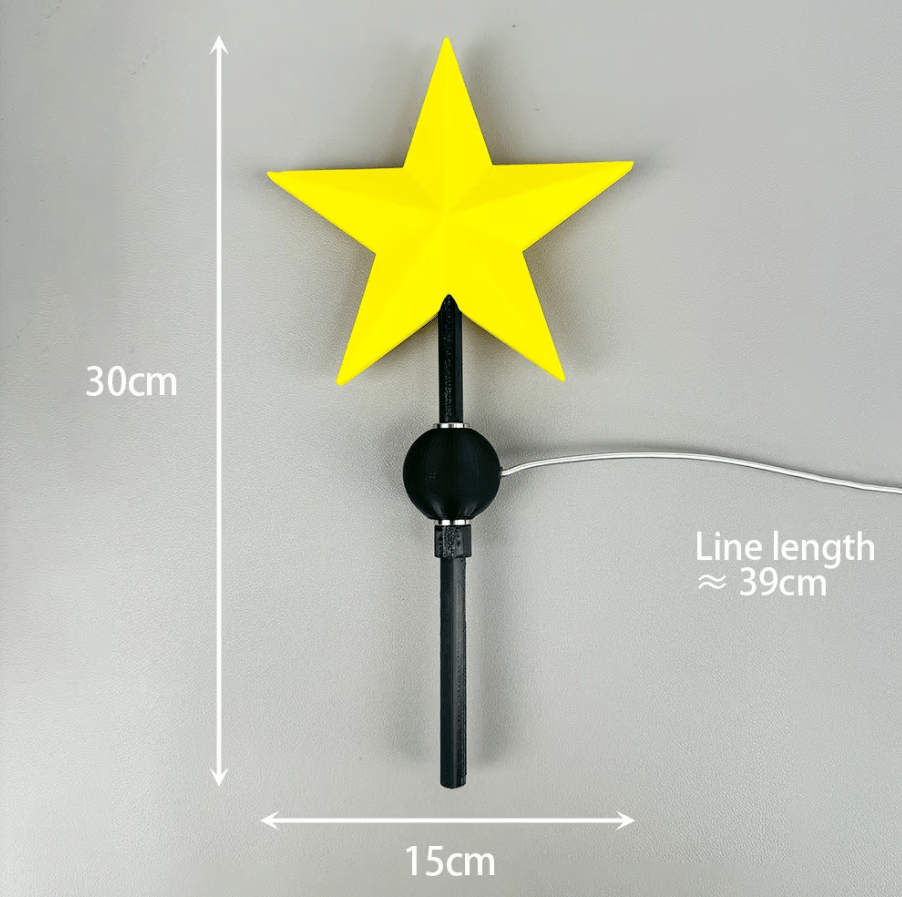 🌟3D Printed Tree Top Star Rotating Christmas Tree Decoration Plug-in