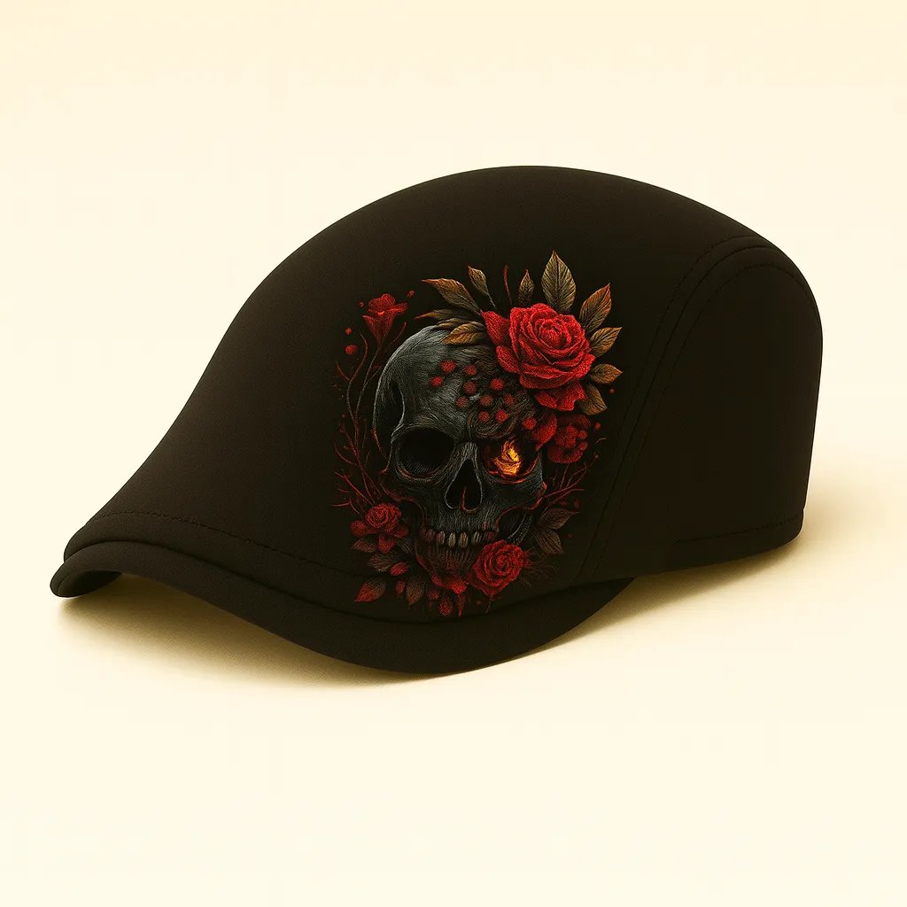 Skull & Thorn Flat Cap