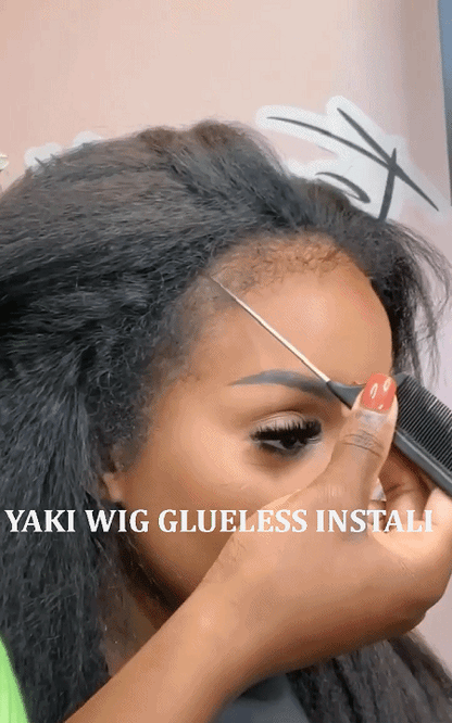 Glueless  200% density Yaki Brazilian Straight Wig