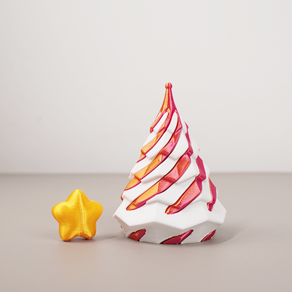 🎄 3D Printed Multicolor Christmas Tree Spiral Stacking Toy