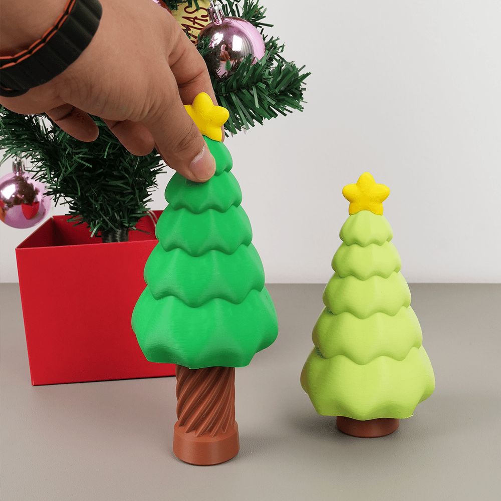 🎄3D Printed Christmas Tree Stack-Spiral Creative Stress Relief Toy Storage Ornaments