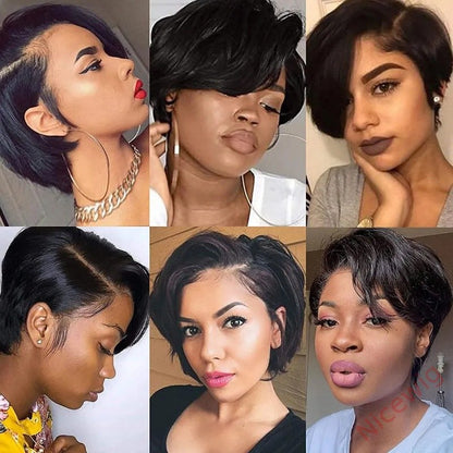 Short Wig Side Parting Bob Straight Hair Wig