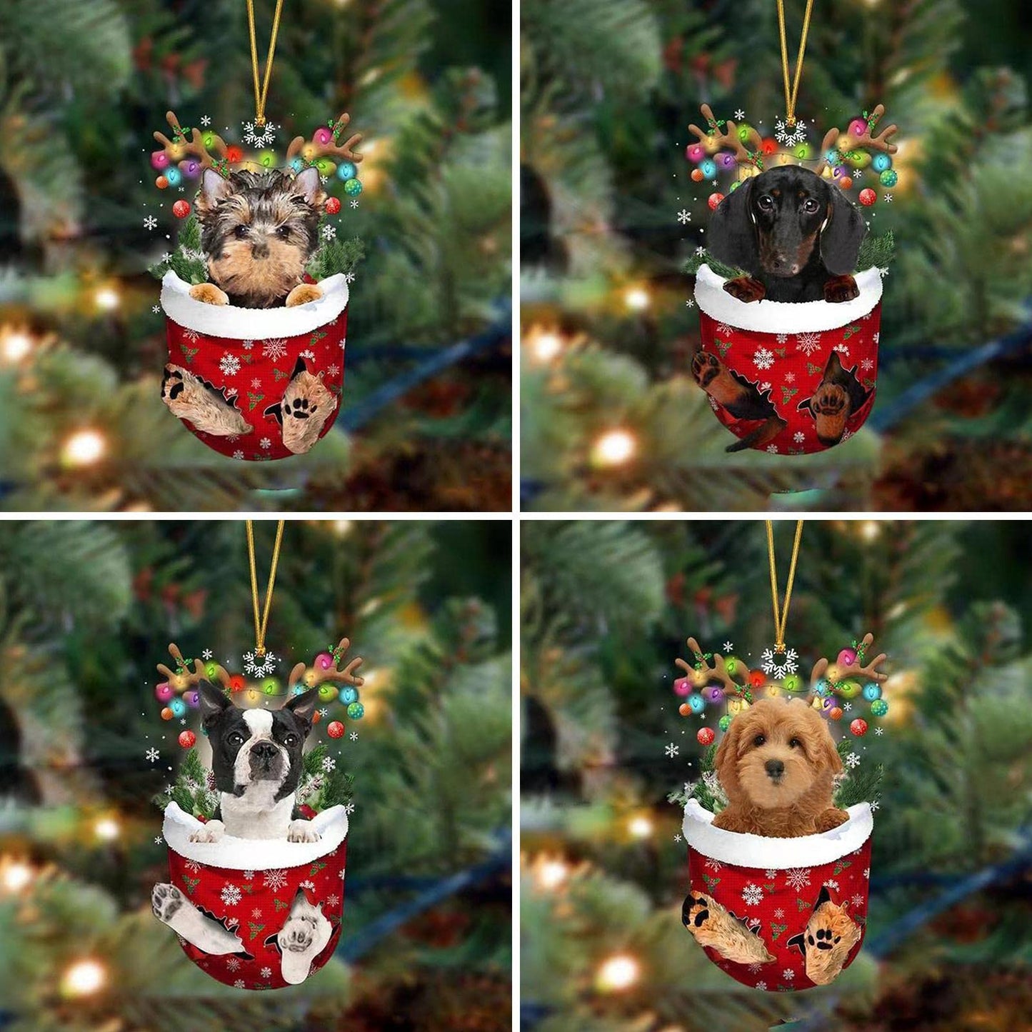🎄Christmas tree pendant cute puppy decoration
