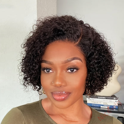 Curly Hair Cut Water Wave Natural Black Wig