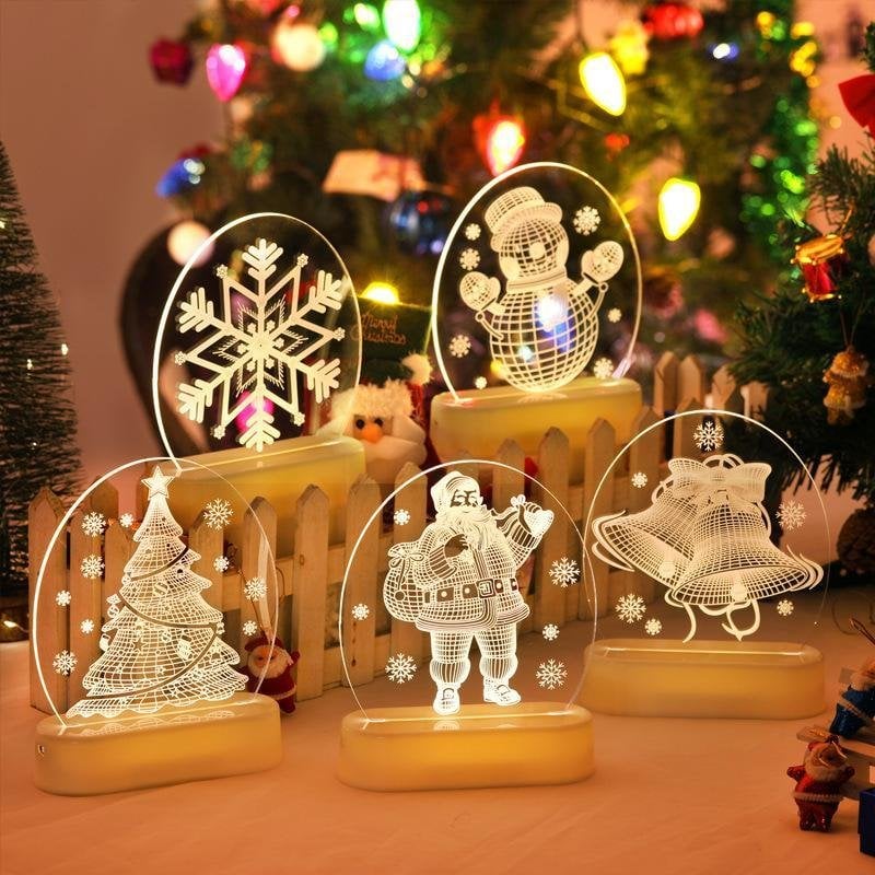 The New 2024 Santa Claus snowman Christmas Tree Lights bedroom decor night lights