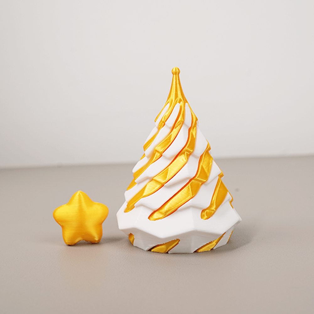 🎄 3D Printed Multicolor Christmas Tree Spiral Stacking Toy