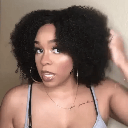 New Glueless Super Fluffy Afro Kinky Short Curly Wigs