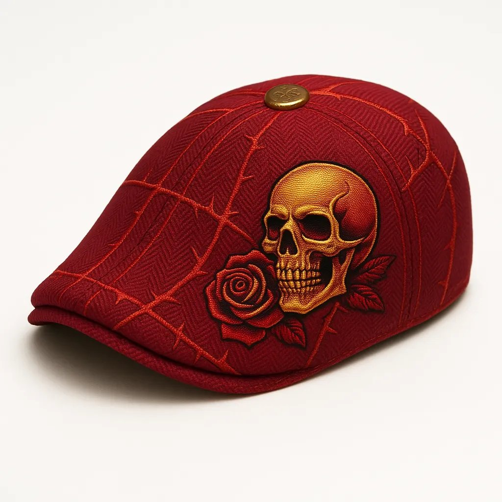 Skull & Thorn Flat Cap