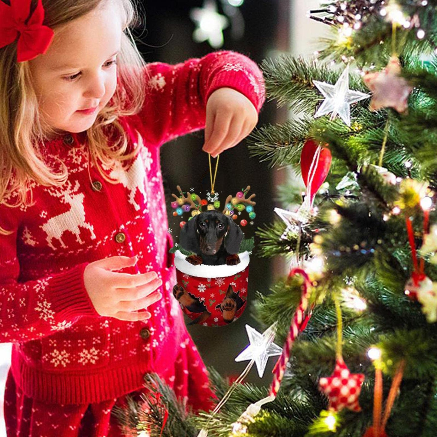 🎄Christmas tree pendant cute puppy decoration