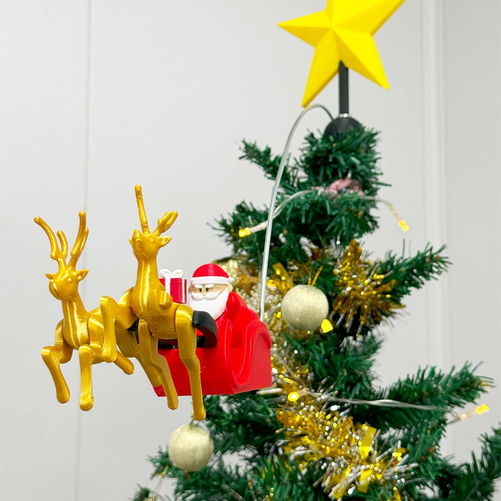 🌟3D Printed Tree Top Star Rotating Christmas Tree Decoration Plug-in