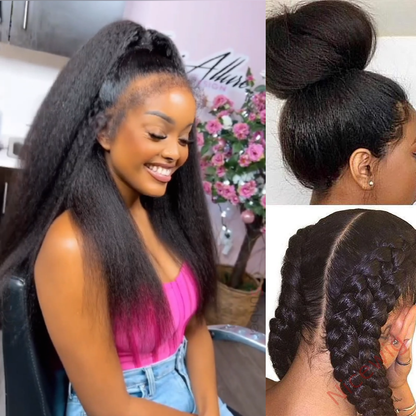 Glueless  200% density Yaki Brazilian Straight Wig