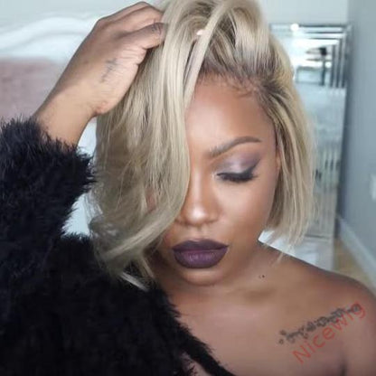 Blonde Brazilian Short Straight Hair BOB Wigs Lady Wig