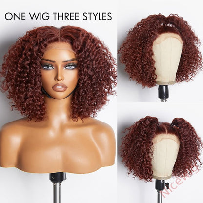 Super Fluffy Afro Kinky Curly Wigs Brown Hair
