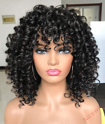New Fashion Summer Natural Curly Wig With Bangs