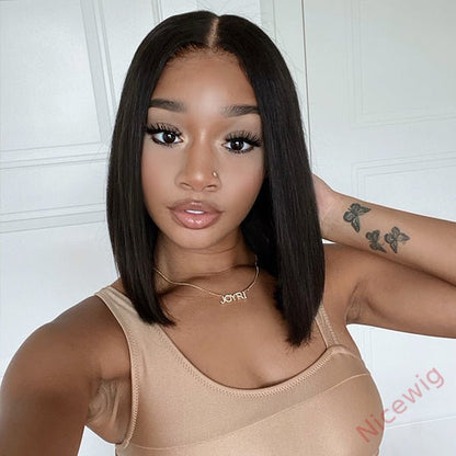 Glueless New Natrual Bob Styles Silky Straight Hair Wig