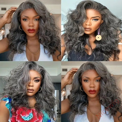 Glueless Salt & Pepper Beautiful Loose Wave Long Wig