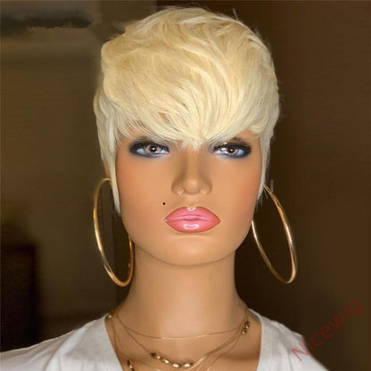 Blonde Short Wig Bob Straight Hair