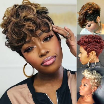 New Arrival Best Design Cute Short Kinky Wig With Bangs