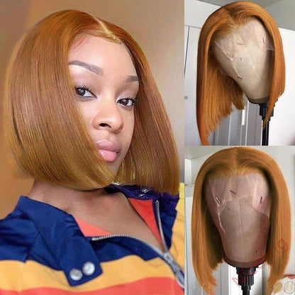 Brown Brazilian Straight Hair BOB Wigs Lady Wig
