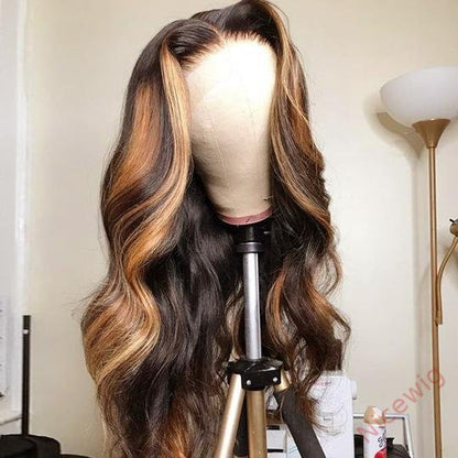 Hightlight Brown Mixed Blonde Body Wave Wig