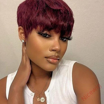 Glueless Short Wig 4 Inch Bob Straight Hair