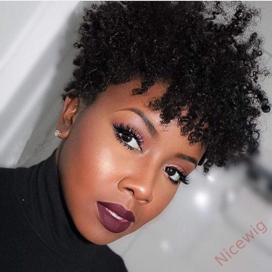 Short Afro Kinky Curly Wigs for Black Women