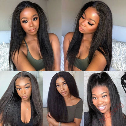 New Glueless 200% Density Yaki Brazilian Straight Wig