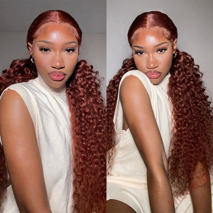 Glueless Dark Brown Brazilian Long Curly Wigs