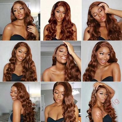 Beautiful Brown Long Hair Brazilian Body Wavy Wig
