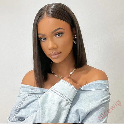 Glueless Natrual Short Bob Styles Silky Hair Straight Wig
