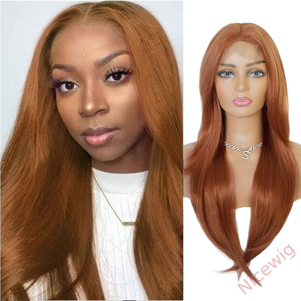 Glueless Natural Looking 20 Inch Blonde  Straight Wigs For Black Women