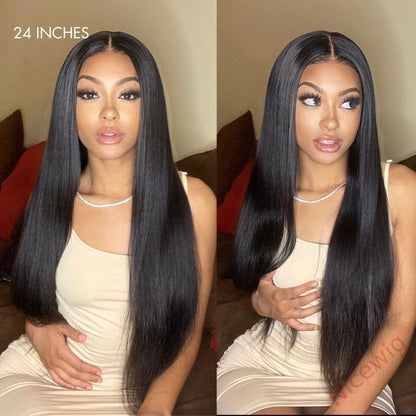 Glueless New Black Natural Hairline Long Hair Straight Wig