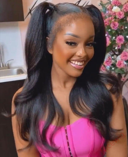 Glueless  200% density Yaki Brazilian Straight Wig