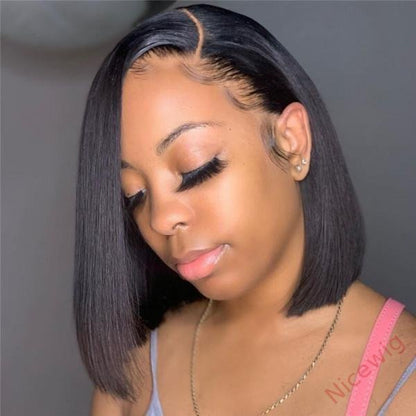Short Bob Straight Hair Natural Black Wig