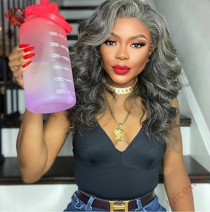 Glueless Salt & Pepper Beautiful Loose Wave Long Wig