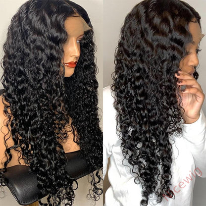 Curly Hair Natural Black Long Wigs