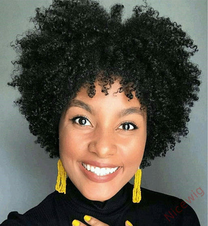 Short Afro Kinky Curly Wigs for Black Women