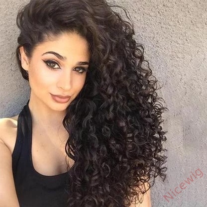 Brazilian Water Curly Wigs Black Wig