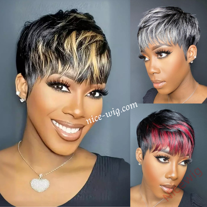 Best Seller Glueless Short Wig 4Inch Pixie Cut Straight Hair