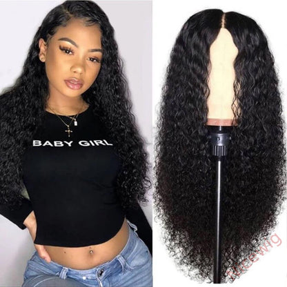 Brazilian Black Water Wave Long Curly Wig