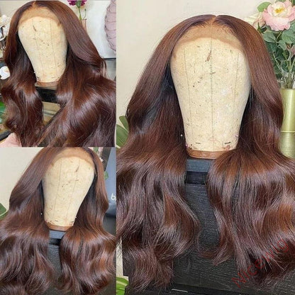 Beautiful Brown Long Hair Brazilian Body Wavy Wig